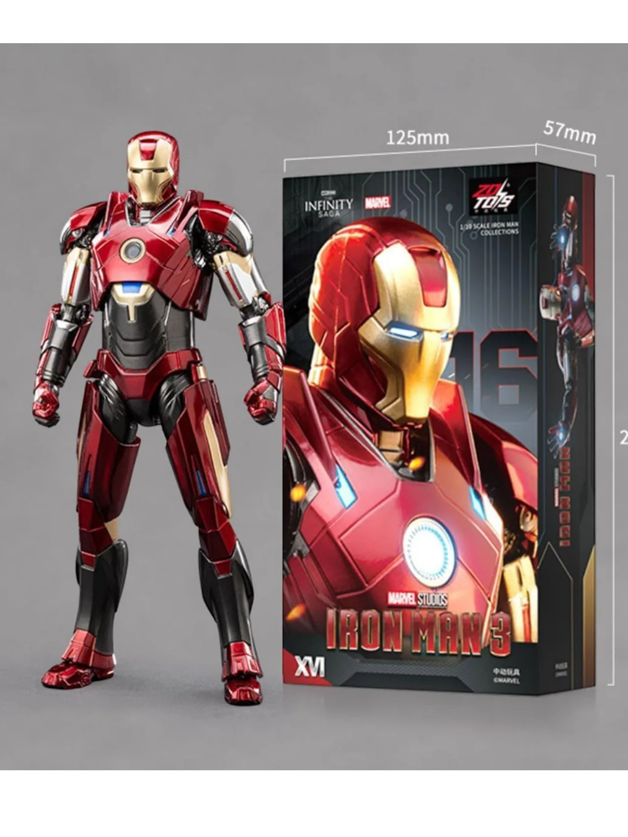 ZD Toys Marvel Studios The Infinity Saga Iron Man 3 MK16 1:10 Scale (Size-7 Inch) - Image 5